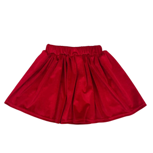 Red velvet skirt