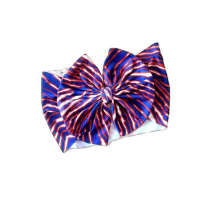 Buffalo football Mafia zebra bow headband or gator hair clip red white and blue.